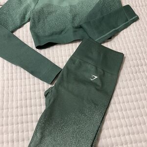 Green Gymshark Seamless Workout Set